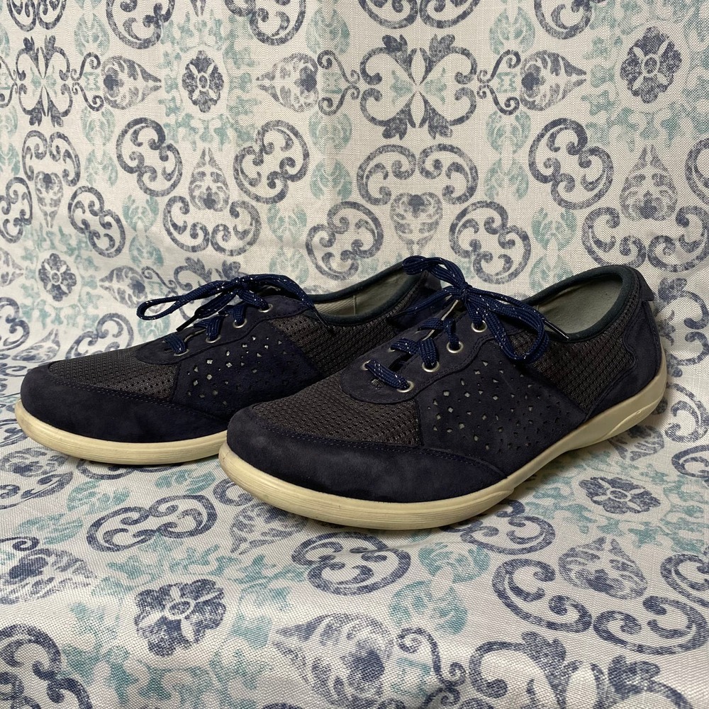 Padders Harp Womens UK8/US10 Blue Suede Lace Up Comfort shoe